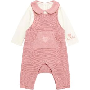 GUESS baby-girls Collared Bodysuit and Knitted Romper