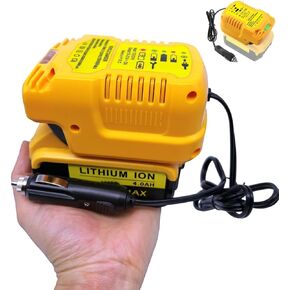 for DeWalt 20V Charger Replacement,Portable Mini Compact Charger,Car Charger Charge for Dewalt 18V/20V/60V Lithium Battery with Cigarette Lighter Plug Vehicle Charger,DIY Charger