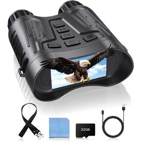 4K Night Vision Goggles, 1148FT Night Vision Binoculars with 3.2'' HD Screen, 8X Digital Zoom, 32GB Card, Binoculars Night Vision That can Take Photos and Videos for Camping Farm & Security