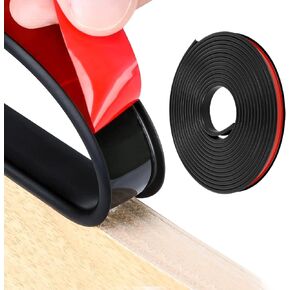 U-Shape Edge Banding, 16.4ft Self Adhesive Plywood Veneer Edge Banding 3/4 TPE Flexible Table Edge Trim Protector for Countertop Cabinet Furniture (20mm, Black)