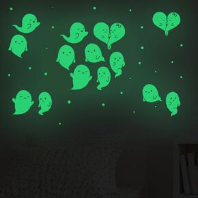 Glow in The Dark Stickers, 2 Pack Cut Ghost Wall Decals, Wall Stickers for Kid Girls Boys Room Décor,Art Wall Decor Wallpaper Decorations for Bedroom