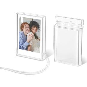 Fintie [2 Sets] Picture Holder Storage Case for Fujifilm Instax Mini 12/11/99/40/9/7+/SE/EVO/MINI LiPlay, Instant Camera Film 3 inch Photo Organizer Pouch, Travel Portable Photos Holder Box, Clear