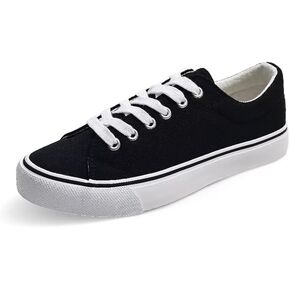 JUDIS Women's Lace Up Low Top Canvas Shoes Fashion Casual Sneakers