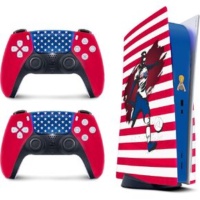 TACKY DESIGN World Cup Stickers 2022 Skin for Playstation 5 Console & 2 Controllers, PS5 Soccer Stickers Skin Vinyl 3M Decal National Teams Stickers Full wrap Cover (Disc Version, Brazil Skin)