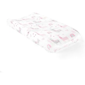 Lush Decor Llama Love Soft & Plush Changing Pad Cover, 32" x 16", Pink
