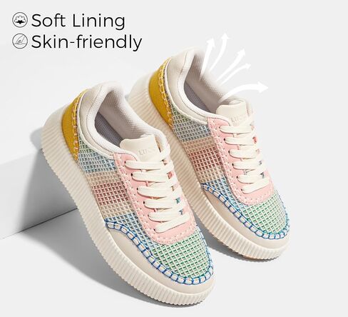 LUCKY STEP Women's Platform Sneakers Retro Braided Fashion Casual Chunky Shoes Breathable Durable Non Slip Walking Footwear in Saudi Arabia