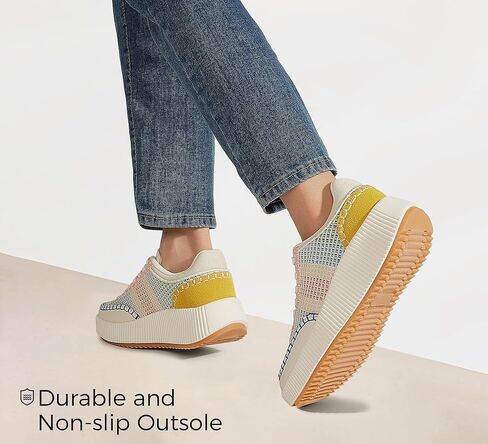 LUCKY STEP Women's Platform Sneakers Retro Braided Fashion Casual Chunky Shoes Breathable Durable Non Slip Walking Footwear in Saudi Arabia