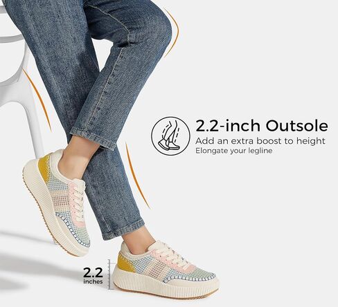 LUCKY STEP Women's Platform Sneakers Retro Braided Fashion Casual Chunky Shoes Breathable Durable Non Slip Walking Footwear in Saudi Arabia