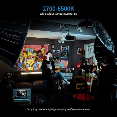FEELWORLD FL225B 2700K~6500K Bi-Color Video Studio Light 225W Lighting | CRI96+ TLCI97+ 64500lux@1m for Film, Live Streaming, Videography, Photography, Wedding, Interview in Saudi Arabia