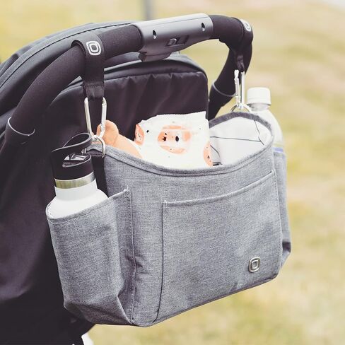 Diono Buggy Buddy Universal Stroller Organizer with Cup Holders, Secure Attachment, Zippered Pockets, Safe & Secure, Black in Saudi Arabia