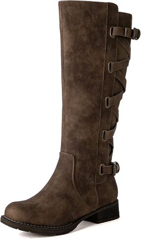 GLOBALWIN Women's Quilted Knee High Fashion Boots Strappy Boots For Women in Kuwait