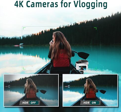 كاميرات Mo الرقمية للتصوير الفوتوغرافي والفيديو بدقة 4K، كاميرا تسجيل فيديو بدقة 48 ميجابكسل لليوتيوب مع شاشة قلاب 180 درجة، تكبير رقمي 16X، فلاش وتركيز تلقائي، زاوية واسعة 52 مم وعدسة ماكرو، بطاريتان، بطاقة SD سعة 32 جيجابايت (أسود) in Kuwait
