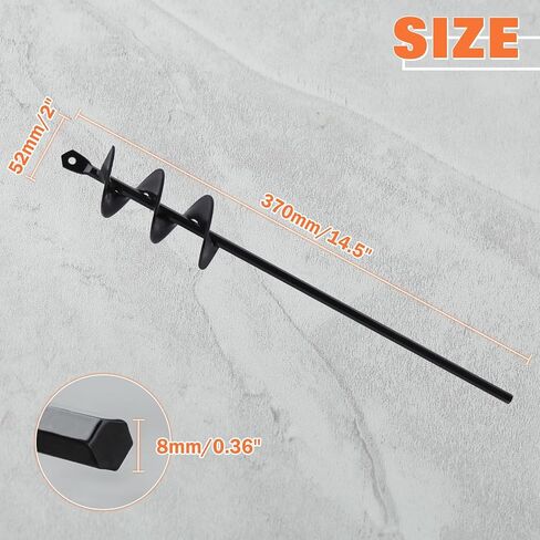 لقمة مثقاب للحديقة مقاس 2 × 14.5 بوصة لقمة مثقاب لولبية للأرض والأرض في الحديقة وأداة زرع لمبة لحفر محرك سداسي مقاس 3/8 بوصة، لمصباح حفار ما بعد الفتحة وحفر الفراش والنباتات السريعة in Kuwait