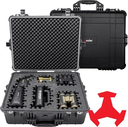 Eylar 24" X-Large Hard Case Equipped With Ragar Reconfigurable & Reusable XP Crosslinked Foam Insert, Waterproof, Shockproof For Equipment, Drones And Cameras (2 Ragar Layers) (Black) in Kuwait