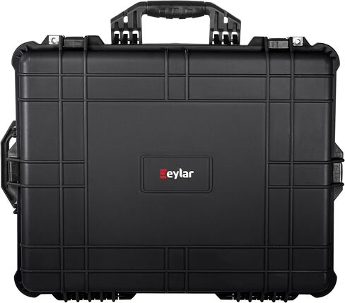 Eylar 24" X-Large Hard Case Equipped With Ragar Reconfigurable & Reusable XP Crosslinked Foam Insert, Waterproof, Shockproof For Equipment, Drones And Cameras (2 Ragar Layers) (Black) in Kuwait