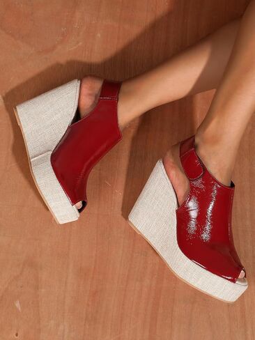 Women's Round Peep Toe Platform Wedge Sandals Espadrille 4.5 Inch High Heel Ankle Strap Slingback Wedges Shoes for Women Comfy Dress Summer Sandals Casual Beach in Saudi Arabia