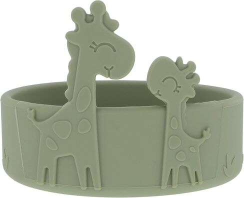 Nuby 100% Silicone Round Bowl, BPA Free, Yellow Giraffe in Kuwait