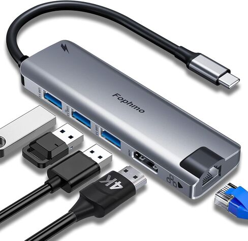 USB C to Dual HDMI Adapter, 4 in 1 USB C Hub to HDMI with 2 HDMI, Dual 4K@60Hz with 100W PD Charging, USB-A, Laptop Dual Monitor Support USB C to HDMI Splitter Extended Display for USB C Device in Saudi Arabia