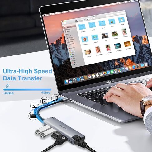 USB C to Dual HDMI Adapter, 4 in 1 USB C Hub to HDMI with 2 HDMI, Dual 4K@60Hz with 100W PD Charging, USB-A, Laptop Dual Monitor Support USB C to HDMI Splitter Extended Display for USB C Device in Saudi Arabia