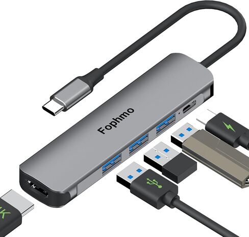 USB C to Dual HDMI Adapter, 4 in 1 USB C Hub to HDMI with 2 HDMI, Dual 4K@60Hz with 100W PD Charging, USB-A, Laptop Dual Monitor Support USB C to HDMI Splitter Extended Display for USB C Device in Saudi Arabia