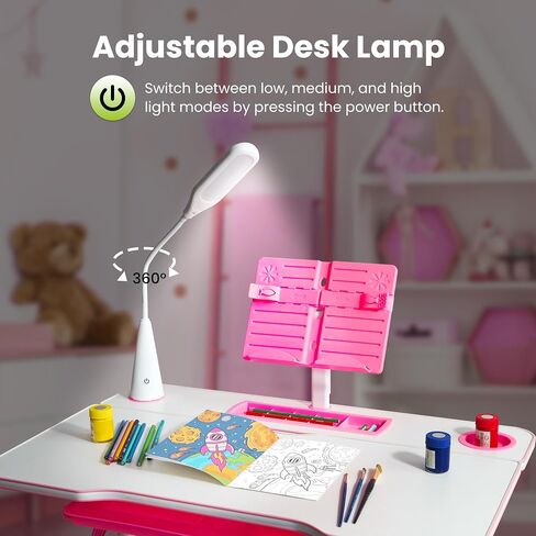 Gorilla Gadgets Kids Table and Chair Set, Height Adjustable Children's Study Desk - for Baby Bedroom, Game Rooms, Night Light Included (DSK-Kids-BLU) in Saudi Arabia