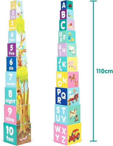 مكعبات تكديس من بوبي بيبي، ألعاب مركبة تحتوي على حروف وأرقام، مكعبات مونتيسوري للأطفال الصغار، ألعاب تعليمية لمرحلة ما قبل المدرسة in Kuwait