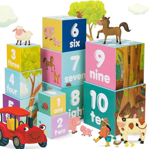 مكعبات تكديس من بوبي بيبي، ألعاب مركبة تحتوي على حروف وأرقام، مكعبات مونتيسوري للأطفال الصغار، ألعاب تعليمية لمرحلة ما قبل المدرسة in Kuwait