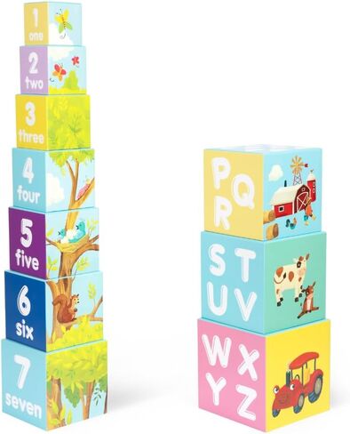 مكعبات تكديس من بوبي بيبي، ألعاب مركبة تحتوي على حروف وأرقام، مكعبات مونتيسوري للأطفال الصغار، ألعاب تعليمية لمرحلة ما قبل المدرسة in Kuwait