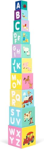 مكعبات تكديس من بوبي بيبي، ألعاب مركبة تحتوي على حروف وأرقام، مكعبات مونتيسوري للأطفال الصغار، ألعاب تعليمية لمرحلة ما قبل المدرسة in Kuwait