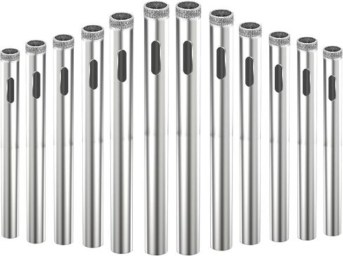 Aopin Diamond Drill Bits Core Drill Bits Hole Saw Kit 6mm(1/4inch) for Glass, Ceramics, Porcelain, Marble, Carbon Steel, 12Pcs in Saudi Arabia
