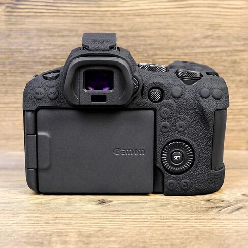MUZIRI KINOKOO EOS R6/R6 II Case, Protective Case Compatible for Canon EOS R6/ EOS R6 II/EOS R6 Mark II Camera - Soft Silicone Cover Camera Case - Black in Saudi Arabia