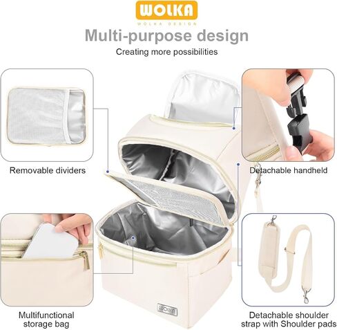 Breastmilk Cooler Bag - Cooler Bag for Nursing Moms Multi-Function, Insulated Baby Bottle Cooler Tote Bag with Double Compartments - Fits 6 Baby Bottles Up to 9 Ounce - Cool Gray in Kuwait