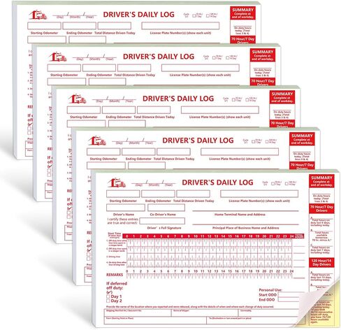 Driver's Daily Log Driver Time Record Book Trucker Log Sheets Daily Recap Journal Daily Checklist Carbonless Driving Notepad Driver's Daily Log Book 5.5×8.5 inch 35 Sets of Per Book for Truckers… in Saudi Arabia