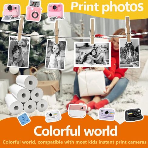 JOYTRIP Kids instant print camera paper 6 roll，printer paper,HD printing Thermal Print Paper Set for Most Kids Instant Camera (colra) in Kuwait