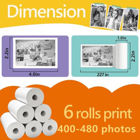 JOYTRIP Kids instant print camera paper 6 roll，printer paper,HD printing Thermal Print Paper Set for Most Kids Instant Camera (colra) in Kuwait