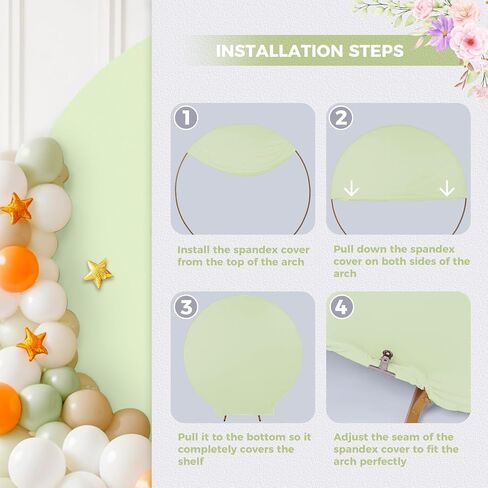 Babenest 7.2FT Royal Blue Round Backdrop Cover, Two-Sided Spandex Circle Balloon Arch Stand Cover for Party Wedding Ceremony Birthday Baby Shower Anniversary Decoration in Kuwait