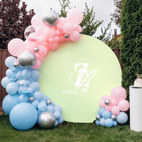 Babenest 7.2FT Royal Blue Round Backdrop Cover, Two-Sided Spandex Circle Balloon Arch Stand Cover for Party Wedding Ceremony Birthday Baby Shower Anniversary Decoration in Kuwait