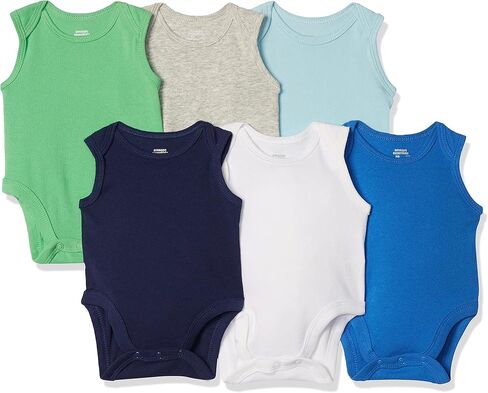 Amazon Essentials Unisex Babies' Sleeveless Bodysuits, Pack of 6 in Saudi Arabia