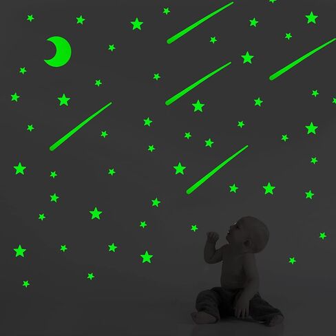 Glow in The Dark Stars for Ceiling Stickers, Glowing Moon and Shooting Stars Wall Decals for Kids Bedroom Living Room Nursery 500Pcs Luminous Adhesive Stars Decors for Birthday Gift Party Supplies in Saudi Arabia