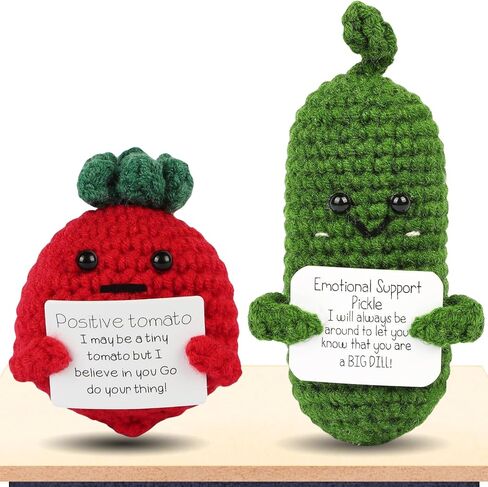 2PCS Positive Potato Sunflower Gifts for Friend - Birthday Graduation Women Wife Mother Sister Emotional Support - Cute Funny Positive Potato Crochet Doll Home Desk Decor in Saudi Arabia