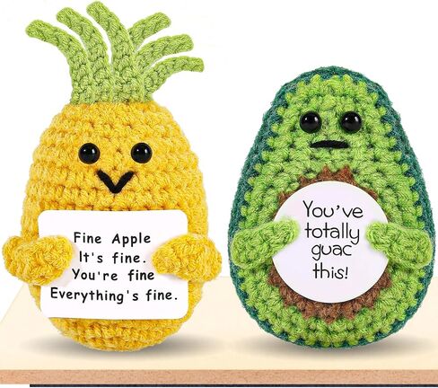 2PCS Positive Potato Sunflower Gifts for Friend - Birthday Graduation Women Wife Mother Sister Emotional Support - Cute Funny Positive Potato Crochet Doll Home Desk Decor in Saudi Arabia