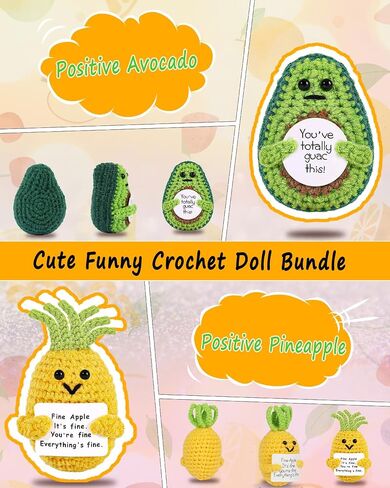 2PCS Positive Potato Sunflower Gifts for Friend - Birthday Graduation Women Wife Mother Sister Emotional Support - Cute Funny Positive Potato Crochet Doll Home Desk Decor in Saudi Arabia