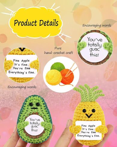 2PCS Positive Potato Sunflower Gifts for Friend - Birthday Graduation Women Wife Mother Sister Emotional Support - Cute Funny Positive Potato Crochet Doll Home Desk Decor in Saudi Arabia