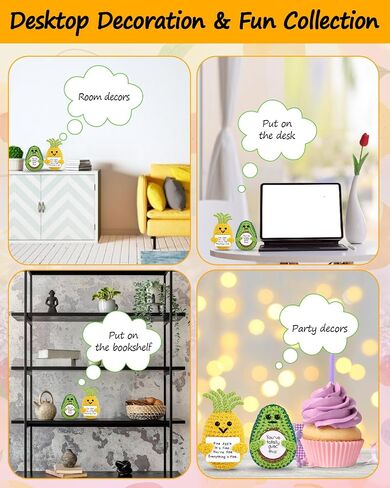 2PCS Positive Potato Sunflower Gifts for Friend - Birthday Graduation Women Wife Mother Sister Emotional Support - Cute Funny Positive Potato Crochet Doll Home Desk Decor in Saudi Arabia