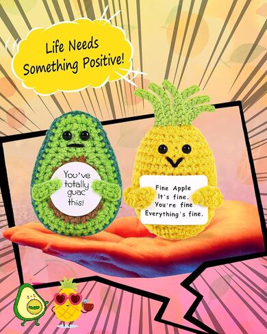 2PCS Positive Potato Sunflower Gifts for Friend - Birthday Graduation Women Wife Mother Sister Emotional Support - Cute Funny Positive Potato Crochet Doll Home Desk Decor in Saudi Arabia
