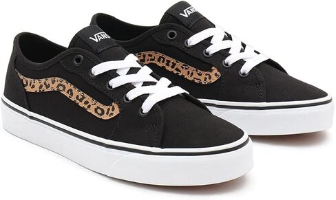 Vans Women's Low-Top Trainer Sneaker, Cheetah Stripe Black White, 9 in Saudi Arabia