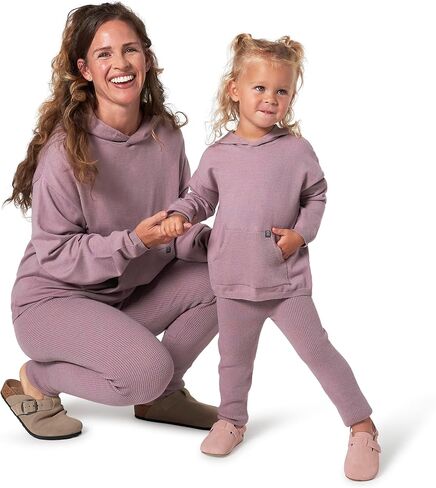 Modern Moments baby-girls Mommy and Me Hooded Waffle Sweater Knit Top and Legging Set in Saudi Arabia
