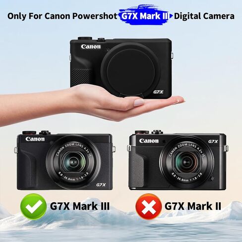 حافظة لكاميرا Canon Powershot G7X Mark III الرقمية، حافظة حماية من السيليكون الناعم وخفيفة الوزن للغاية مع غطاء عدسة قابل للإزالة لكاميرا Canon Powershot G7 X Mark III DSLR، وردي in Kuwait