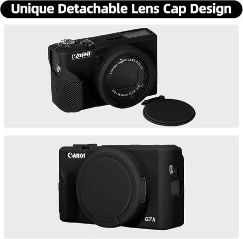 حافظة لكاميرا Canon Powershot G7X Mark III الرقمية، حافظة حماية من السيليكون الناعم وخفيفة الوزن للغاية مع غطاء عدسة قابل للإزالة لكاميرا Canon Powershot G7 X Mark III DSLR، وردي in Kuwait