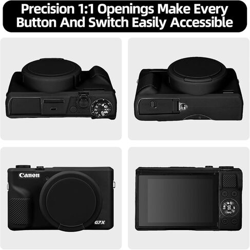 حافظة لكاميرا Canon Powershot G7X Mark III الرقمية، حافظة حماية من السيليكون الناعم وخفيفة الوزن للغاية مع غطاء عدسة قابل للإزالة لكاميرا Canon Powershot G7 X Mark III DSLR، وردي in Kuwait